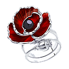 Кольцо из серебра с эмалью и жемчугом SOKOLOV покрыто  родием 94013133 размеры - 18, фото 7