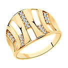 Кольцо из золочёного серебра с фианитами SOKOLOV позолота 93010861 размеры - 17 17,5 18 18,5 19 19,5 20, фото 6