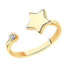 Кольцо из золочёного серебра с фианитом SOKOLOV позолота 93010864 размеры - 15 16 17 18, фото 3