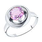 Кольцо из серебра с аметистом DIAMANT ( SOKOLOV ) 94-310-00782-2 покрыто  родием, фото 5