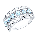 Кольцо из серебра с топазами DIAMANT ( SOKOLOV ) покрыто  родием 94-310-00800-1 размеры - 16,5 17 18, фото 7