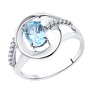 Кольцо из серебра с топазом и фианитами DIAMANT ( SOKOLOV ) 94-310-00551-1 покрыто  родием, фото 5