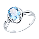 Кольцо из серебра с топазом DIAMANT ( SOKOLOV ) 94-310-00604-1 покрыто  родием, фото 5