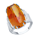 Кольцо из серебра с янтарём DIAMANT ( SOKOLOV ) покрыто  родием 94-310-00339-1 размеры - 17 17,5 18 18,5, фото 5