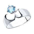Кольцо из серебра с топазом SOKOLOV покрыто  родием 92011959 размеры - 16,5 17 17,5, фото 2