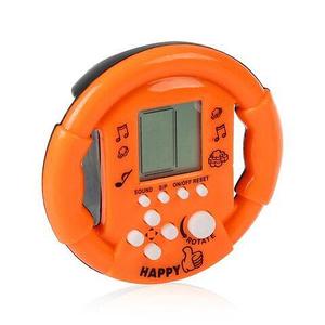 Игра-головоломка электронная карманная «Тетрис 9999-в-1» в форме гоночного руля (Оранжевый)