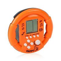 Игра-головоломка электронная карманная «Тетрис 9999-в-1» в форме гоночного руля (Оранжевый)