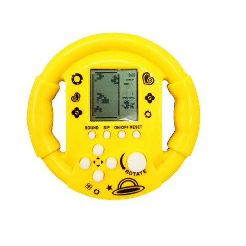 Игра-головоломка электронная карманная «Тетрис 9999-в-1» в форме гоночного руля (Желтый) - фото 8 - id-p100328787
