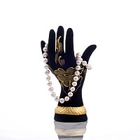 Подставка для украшений "Рука", чёрная, флок, керамика, 21 см