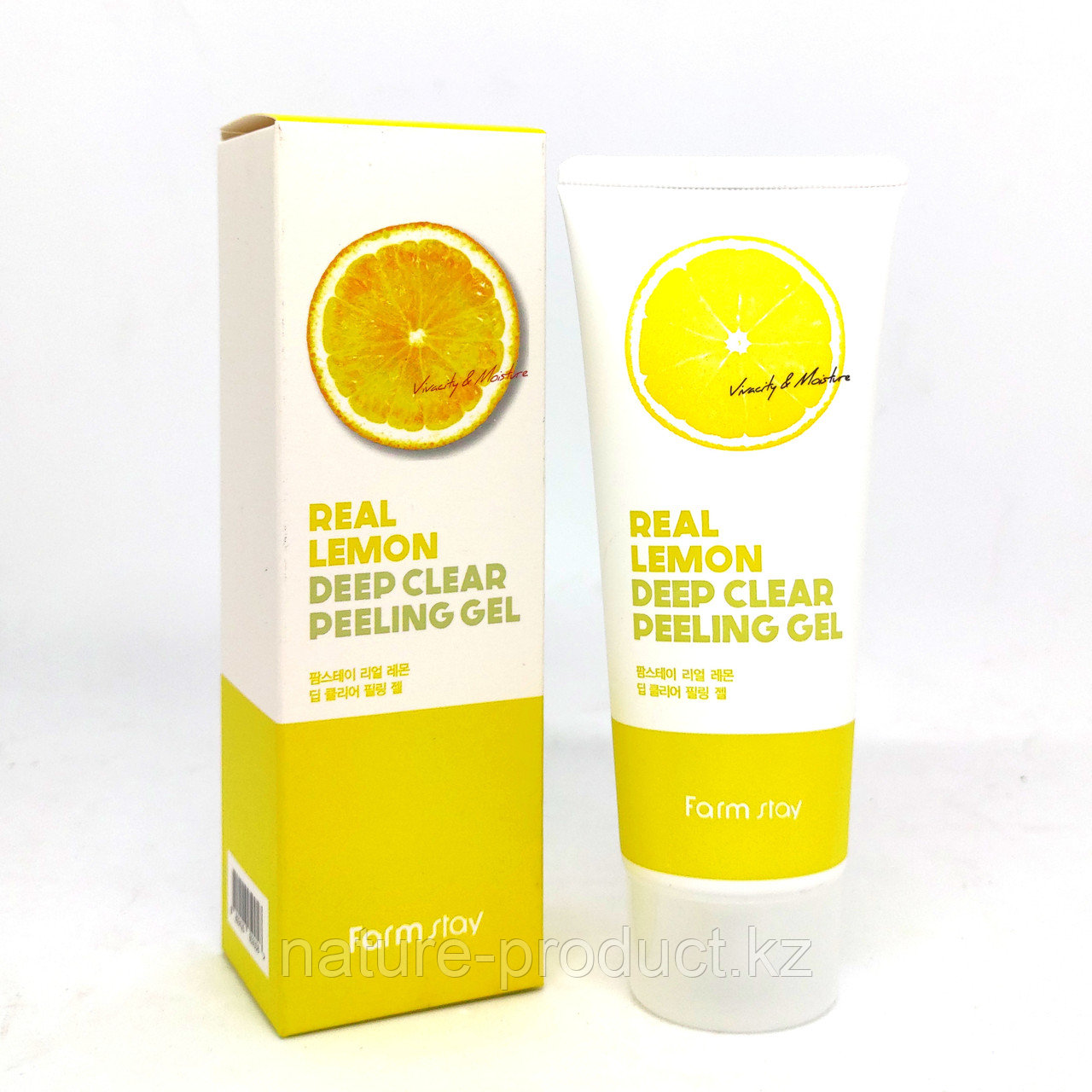 Отшелушивающий гель для лица с экстрактом лимона Real Lemon Deep Clear Peeling Gel Farm Stay 100мл.