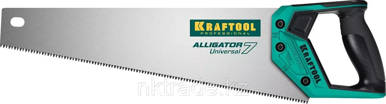 Ножовка универсальная "Alligator Universal 7", 400 мм, 7 TPI 3D зуб, KRAFTOOL