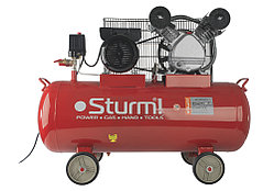 AC931031 Воздушный масляный компрессор Sturm!, 2400 Вт, 100 л, 370 л/мин, 8 бар, 1100 об/мин, ремень