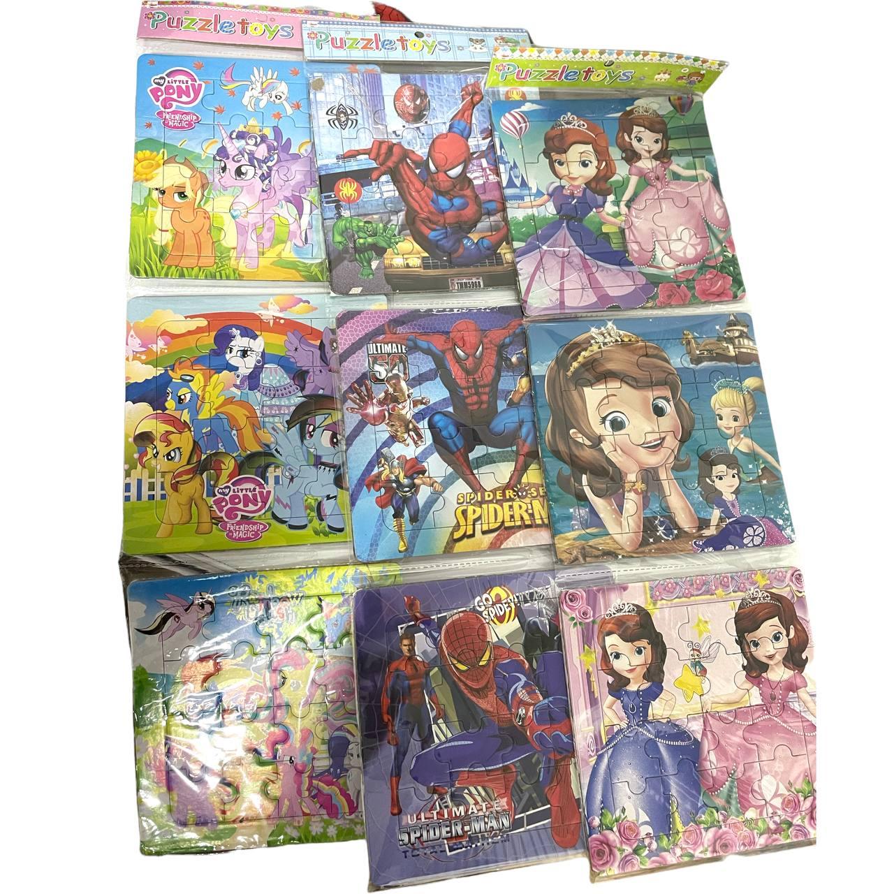 1884-2 Puzzle toys пазл 3в1 и раскраска на обратной стороне 17*14см разные виды
