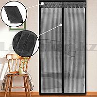 Магнитная противомоскитная сетка для окон и дверей с декоративной накладкой 100 * 220 см (черная)