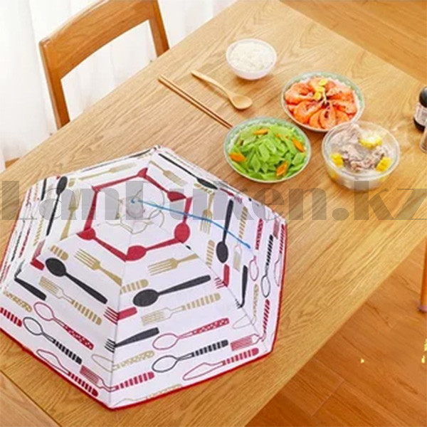 Крышка для еды теплоизоляционный из алюминиевой фольги водонепроницаемый складной зонт 70 на 22 см красная - фото 8 - id-p100356766