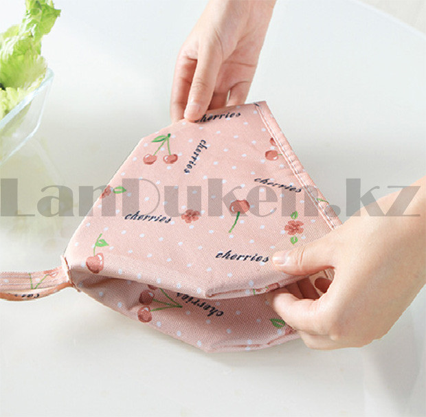 Крышка для еды теплоизоляционный из алюминиевой фольги водонепроницаемый складной 35 на 35 см розовый - фото 4 - id-p100357281