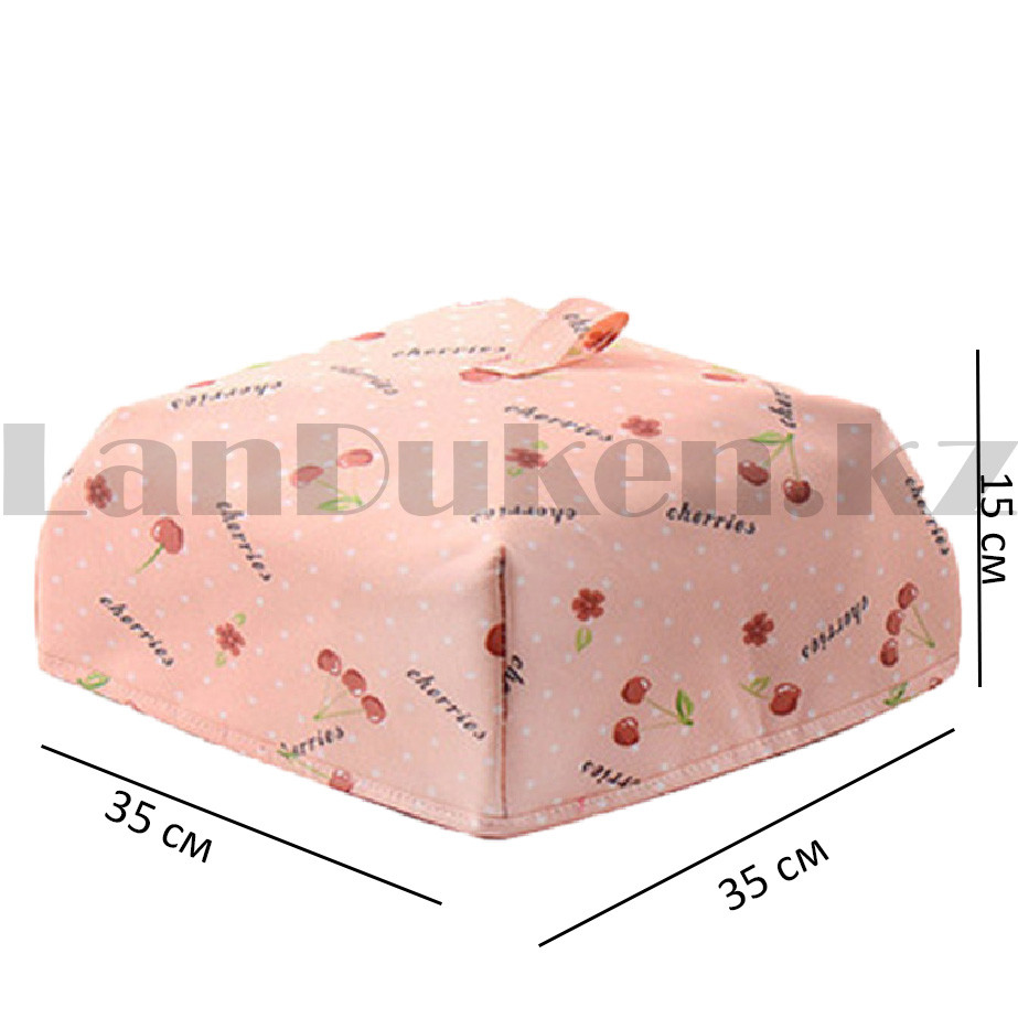Крышка для еды теплоизоляционный из алюминиевой фольги водонепроницаемый складной 35 на 35 см розовый - фото 2 - id-p100357281