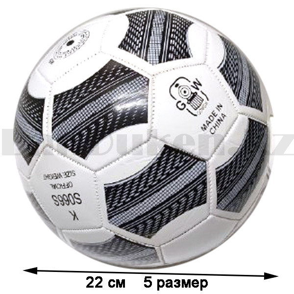 Футбольный мяч miBalon 5 размер черно белый - фото 2 - id-p100359289