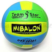 Мяч волейбольный Mibalon окружность 65 см желтый голубой зеленый 25619