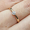 Золотое кольцо с бриллиантом 0.051Сt SI1/H, VG - Cut, фото 6