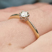 Золотое кольцо с бриллиантом 0.254Сt VS1/L, VG - Cut, фото 3