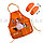 Детский фартук для творчества с манжетами с передними карманами Принцесса София оранжевый, фото 2