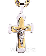 Кулон-крестик  "Крест" комбинированный