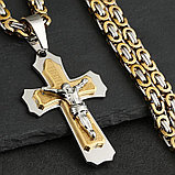 Кулон-крестик  "Крест" комбинированный, фото 2