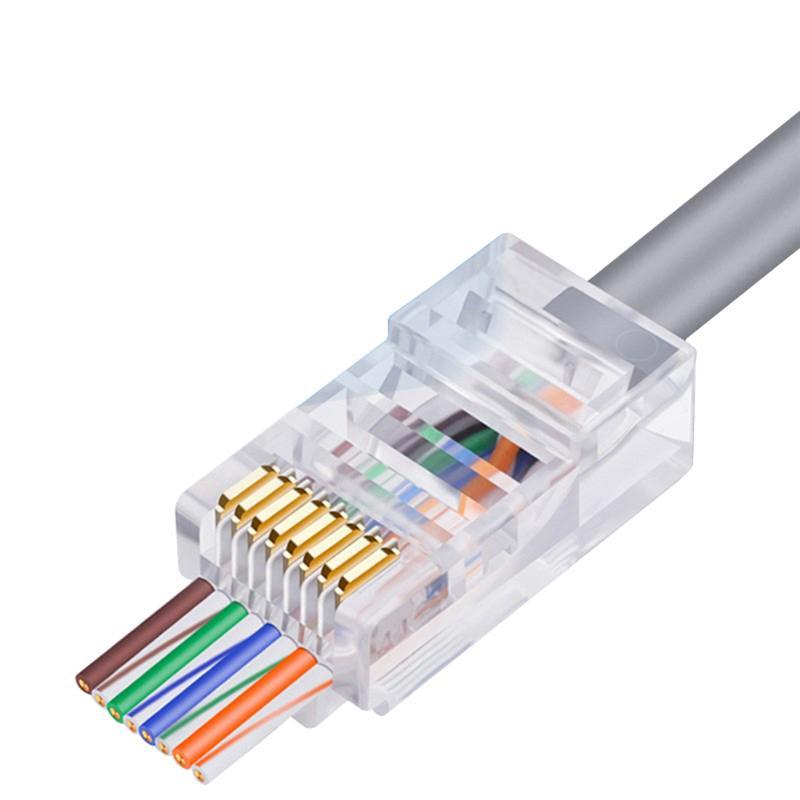 Коннектор RJ45 8P8C Cat6 EZ-RJ45 со сквозным отверстием