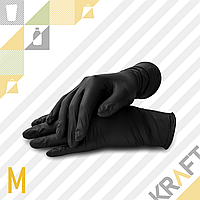 Перчатки нитриловые черные M (100/1000) (1 упаковка - 100шт/50пар)