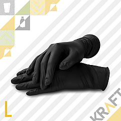 Перчатки нитриловые черные L (100/1000) (1 упаковка - 100шт/50пар)