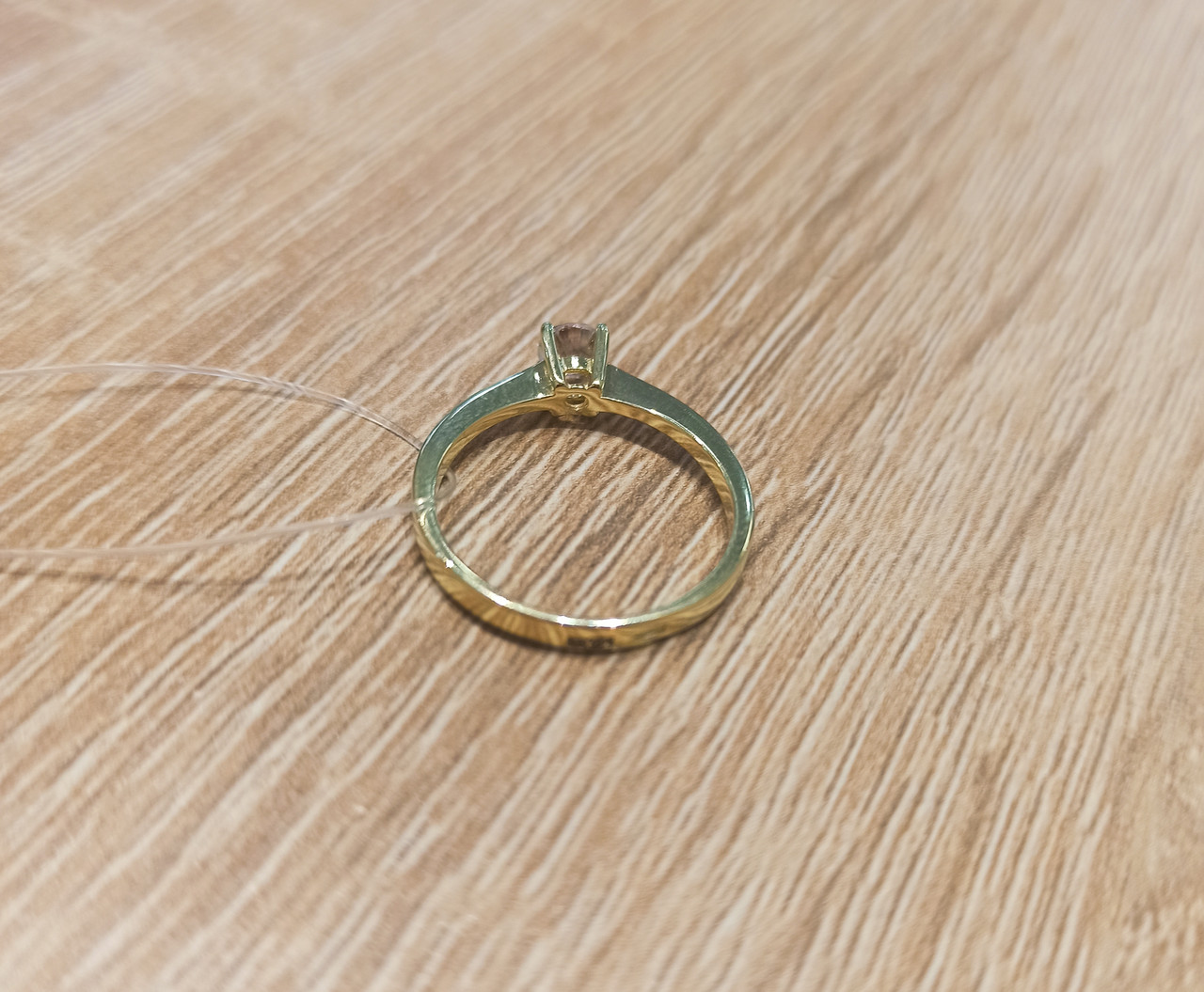 Кольцо с фианитом / жёлтое золото - 17 размер (Шоурум) - фото 5 - id-p100369088
