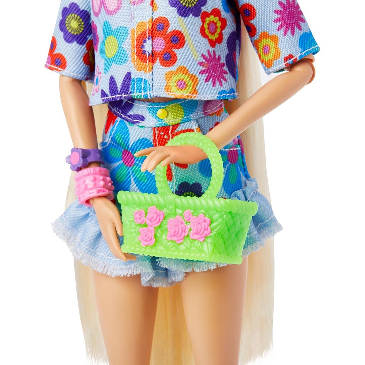 Barbie Экстра Модная Кукла Барби в одежде с цветочным принтом - фото 5 - id-p100370709
