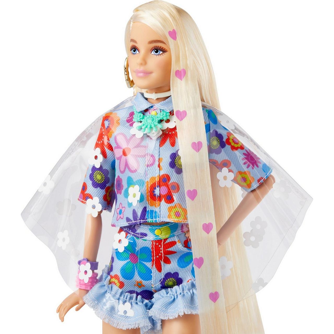 Barbie Экстра Модная Кукла Барби в одежде с цветочным принтом - фото 4 - id-p100370709