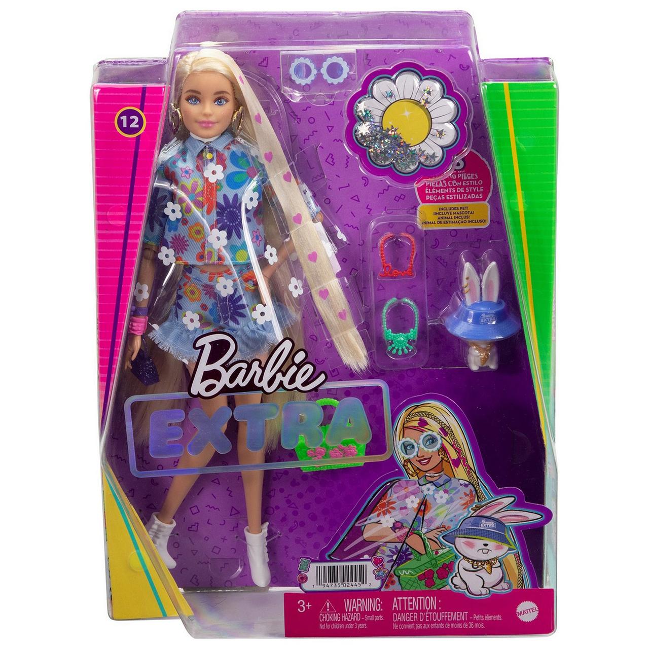 Barbie Экстра Модная Кукла Барби в одежде с цветочным принтом - фото 7 - id-p100370709