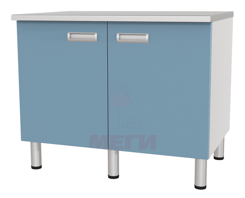 Стол лабораторный двухтумбовый с дверками и полками СЛ-03-«МСК» (код СЛ-03-104)