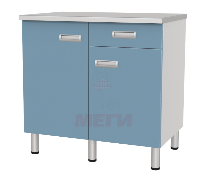 Стол лабораторный двухтумбовый с дверками, полкой и ящиком СЛ-03-«МСК» (код СЛ-03-105)