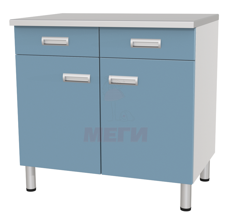 Стол лабораторный двухтумбовый с дверками и ящиками СЛ-03-«МСК» (код СЛ-03-102)