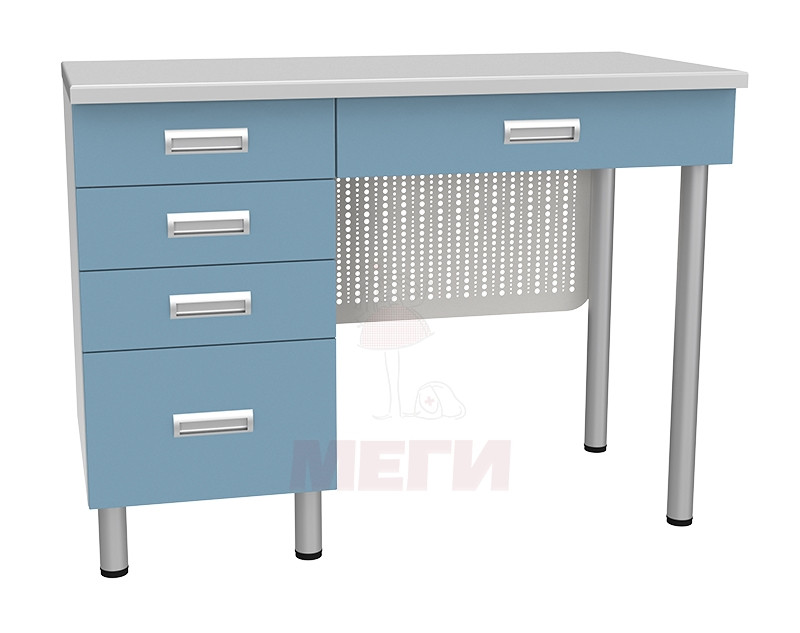 Стол лабораторный с тумбой и ящиками СЛ-04-«МСК» (код СЛ-04-206)