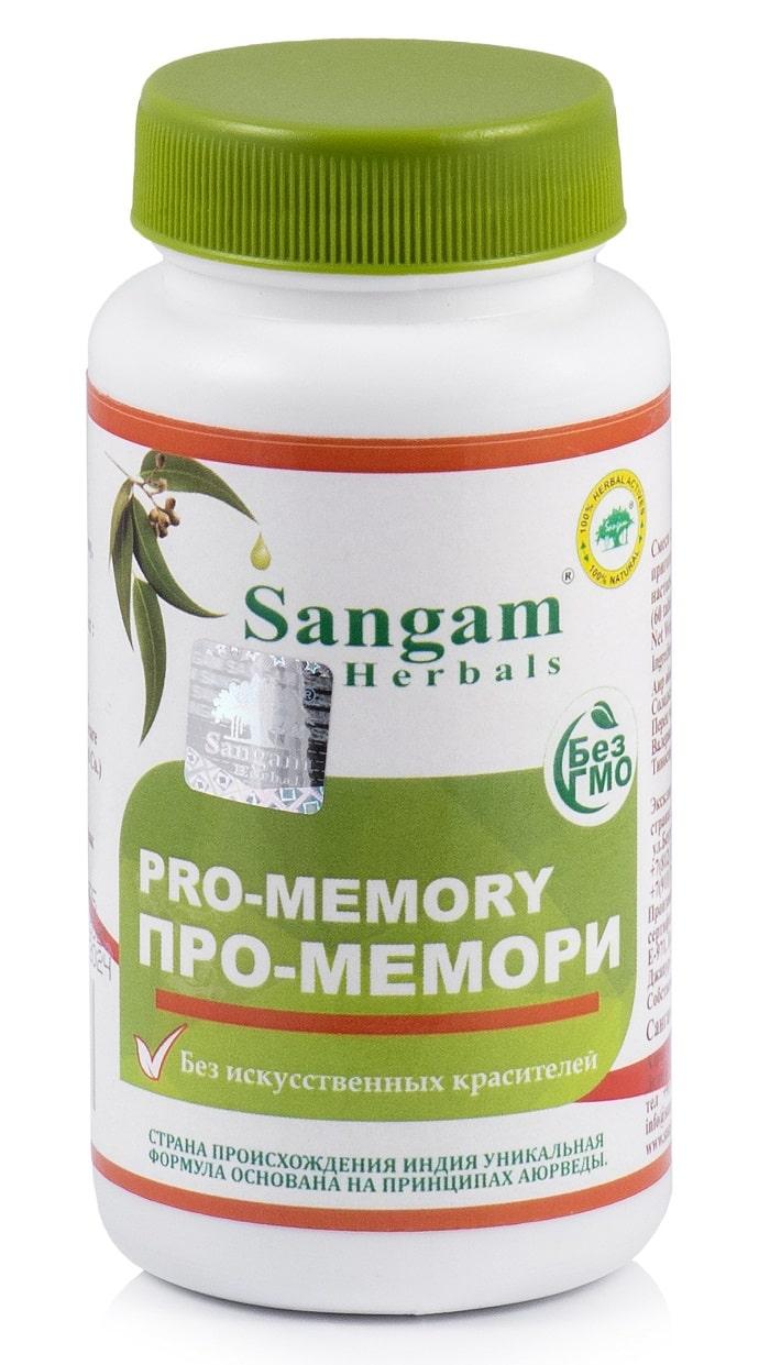 Про-Мемори (Pro-Memory) Sangam Herbals, 60 таб, улучшение памяти, концентрации внимания, умственной активности