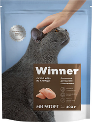 Winner 400г Курица Сухой корм для кошек домашнего содержания