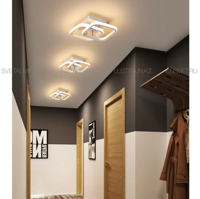 Светодиодный потолочный светильник, современная лампа белого цвета для спальни, кухни, коридора.