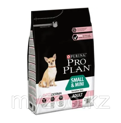 Pro Plan SMALL&MINI ADULT для взрослых собак мелких пород с чувствительной кожей с лососем, 3кг