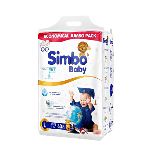 Детские подгузники SIMBO Baby размер 4L(9-18кг) 60шт