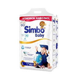 Детские подгузники SIMBO Baby размер 4L(9-18кг) 60шт