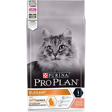 Pro Plan ELEGANT Salmon для взрослых кошек с кожной аллергией с лососем, 1.5кг - фото 1 - id-p70030650