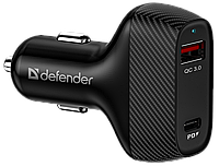 Defender 83836 адаптер питания автомобильный UCA-90 36W QC3.0 черный