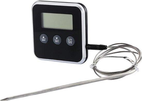 Кухонный электронный таймер-термометр от -50°C до +250°C с выносным стальным щупом