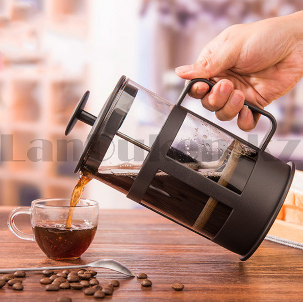 Заварник френч-пресс для варки чая или кофе Glass Cafetiere 600 мл - фото 8 - id-p100390992