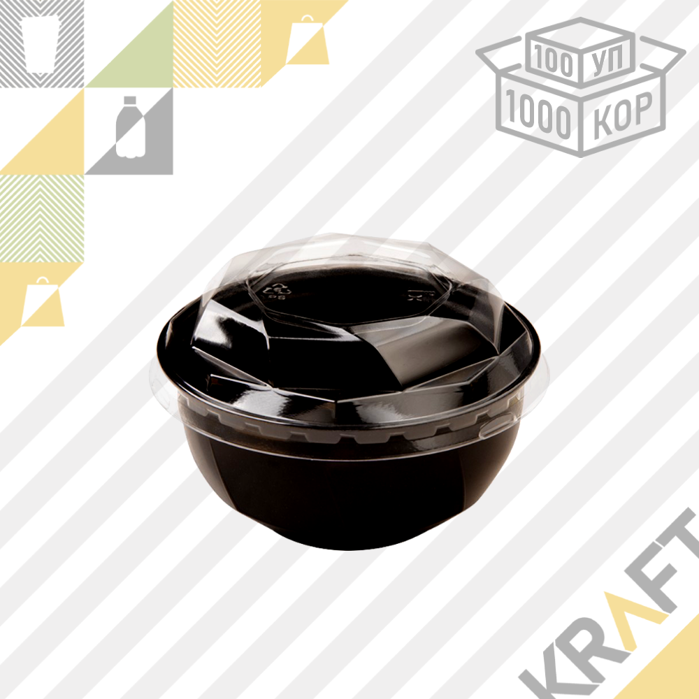 Креманка черная для десертов с крышкой «КД-117» 110*45*200 DoEco (100/1000)